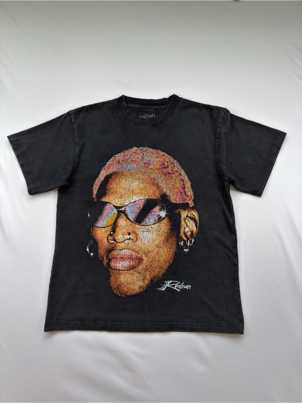 Dennis Rodman Graphic Print Shirt Size Small Multicolor NBA Tee